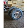 Image 1 : 2x New Trailer Rims/Tires 155R13s (6cm across Axle/ 11cm across far Bolts/8cm  ones by each other)