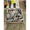 Image 1 : Crate Of Misc Lawnmower Wheels