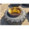 Image 2 : 2- 18.4x34 Tractor Tires (duals) - Off A J.D. 4010