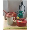 Image 1 : (2) Fuel Cans, Garden Sprayer and Plant Water Jug.