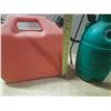 Image 5 : (2) Fuel Cans, Garden Sprayer and Plant Water Jug.