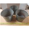 Image 1 : (3) Vintage Galvanized Metal Bucket.