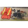 Image 1 : Safety Vest, Knee Pads, Safety Glasses, Mesuring Tape and Tools Etc.