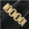 Image 2 : Vintage Retro 14K Yellow Gold 7.25" 20mm Wide Fluted & Grooved Link Bracelet