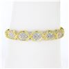 Image 1 : Estate 14k Yellow Gold 2.65 ctw Round Pave Diamond Figure X Hinged Bangle Bracel