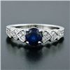 Image 2 : NEW 14K Gold 1.36 ctw GIA Oval Sapphire Solitaire & Diamond Heart Engagement Rin