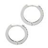 Image 4 : NEW Classic 14k White Gold .20 ctw Pave Diamond 12.2mm Petite Huggie Hoop Earrin