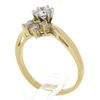 Image 9 : 14K Yellow Gold 0.67 ctw Prong Round Solitaire w/ Marquise Diamond Spray Ring