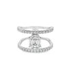 14kt WG Emerald Cut Diamond Wide Band