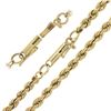 Unisex Classic Solid 14K Gold 24.5" Long 3.1mm Polished Rope Link Chain Necklace