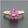 Image 3 : Antique Victorian 10k Gold GIA Lab Grown Old Round Pink Sapphire Solitaire Ring