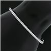 Image 3 : 14k White Gold 6.7" 1.25 ctw Round Prong Diamond Stack Hinged Open Bangle Bracel