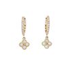 Image 2 : 14kt YG Dia Clover Dangle Earrings