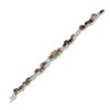 Image 8 : 18K Gold Oval Cabochon 49.55 ctw Multi Color Tourmaline Diamond Wide Bracelet