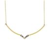 Image 4 : Vintage 14k Yellow Gold 0.30 ctw Bezel Diamond Chevron "V" Drop Collier Necklace