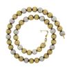 Image 3 : 18k Tri Color Gold 15.5" Brushed Finish Ball Bead on a Gold Link Chain Necklace