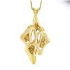 Image 6 : 14k Yellow Gold 0.25 ctw Diamond Freeform Nugget Pendant w/ 18" Box Chain Neckla