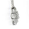 Image 4 : 18K White Gold 0.35 ctw Diamond Flower Slide Pendant w/ Cable Chain Necklace