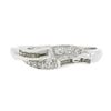 Image 4 : 14k White Gold 0.28 ctw Baguette & Round Brilliant Diamond Wavy Stack Band Ring