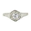 Image 6 : Antique Edwardian Platinum European Diamond Filigree & Engraved Engagement Ring