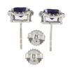 Image 3 : 18K White Gold 2.93 ctw Cushion Royal Purple Amethyst & Diamond Halo Stud Earrin