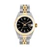 Image 2 : Rolex Ladies 18K Two Tone Gold And Steel Black Index 18K Yellow Gold Fluted Beze