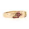 Image 5 : 18K Rose Gold Polished & 0.36 ctw Round Brilliant Pave Set Ruby Section Band Rin