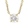 Image 2 : New 14K Gold .49 ctw Round Brilliant Diamond Solitaire Pendant w/ Adjustable Cha