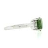 Image 4 : 14K White Gold 3.04 ctw Cushion Green Chrome Tourmaline w/ Diamond Accent Ring