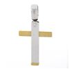 Image 3 : Unisex Classic 18k Two Tone Gold Polished Finish Crucifix Cross Charm Pendant