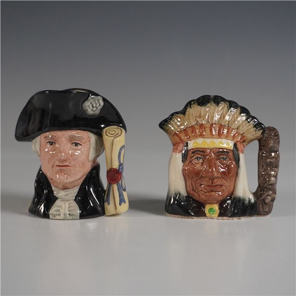 2pc Royal Doulton President & Native American Jugs