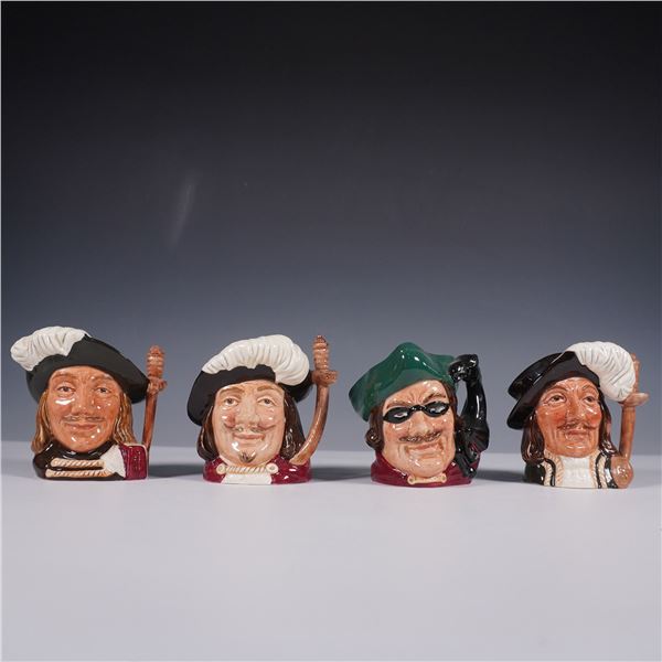 4pc Royal Doulton Character Jugs, Three Musketeers and Dick Turpin