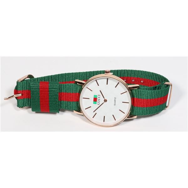 NEW GUCCI WHITE FACE LOGO WATCH