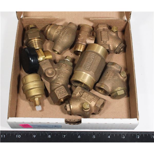 LOT OF 10 - VARIOUS BRASS VALVES
