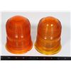 Image 1 : LOT OF 2 - VINTAGE AMBER RUNWAY LIGHT LENSES