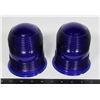 Image 1 : 2 - VINTAGE COBALT BLUE RUNWAY LIGHT LENSES