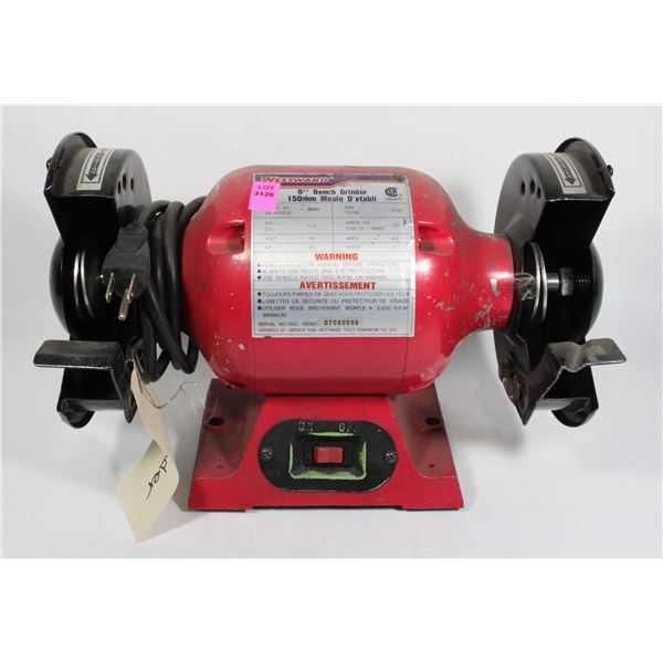 WESTWARD 6" BENCH GRINDER, NO WHEELS