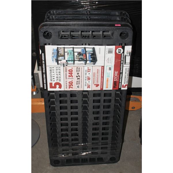 5 TIER ADJUSTABLE SHELVING UNIT, UP TO 750LB