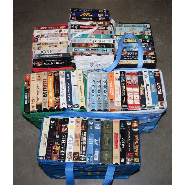 LOT OF 199+ VHS MOVIES, ALL ARE REPORTED TO BE