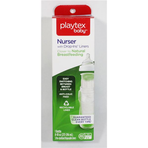 NEW PLAYTEX BABY NURSER WITH DROP INS LINERS