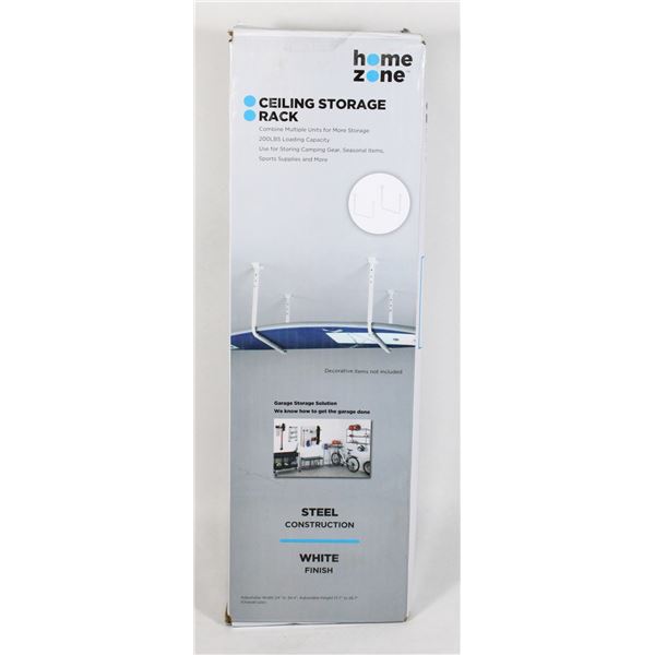 HOME ZONE CEILING STORAGE RACK, 200LB CAPACITY