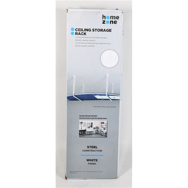 HOME ZONE CEILING STORAGE RACK, 200LB CAPACITY