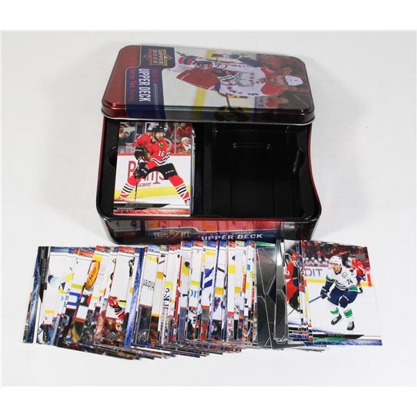 TIN OF ASSORTED NHL HOCKEY CARDS