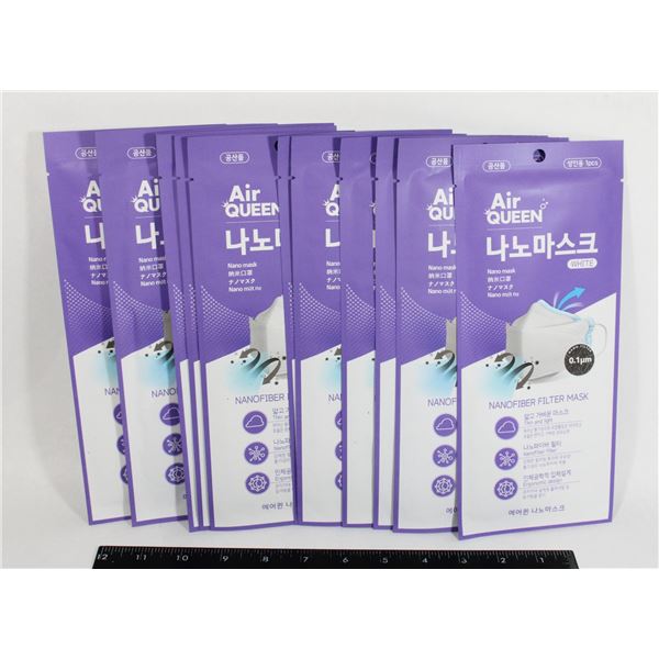 LOT OF 12 NEW AIR QUEEN NANO MASKS