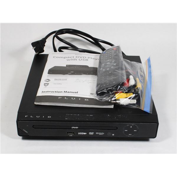 FLUID DVD PLAYER WITH REMOTE AND MANUAL
