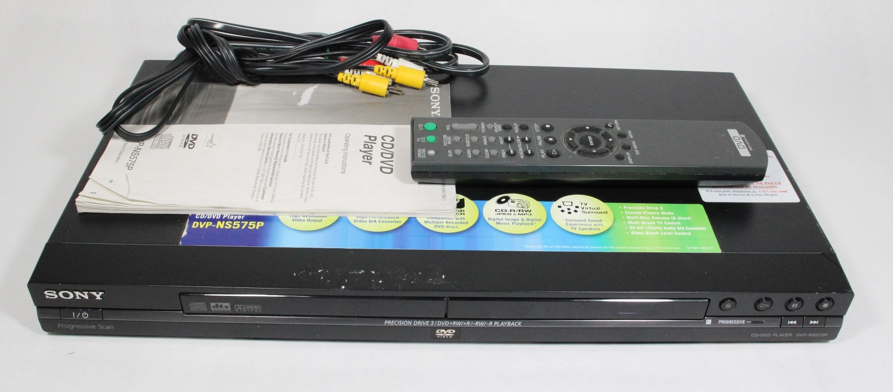 SONY DVD PLAYER WITH REMOTE AND MANUAL