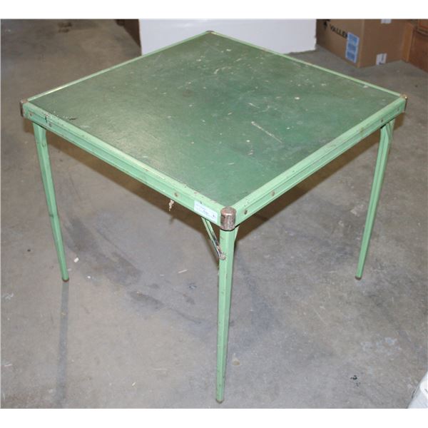 VINTAGE METAL FRAME CARD TABLE
