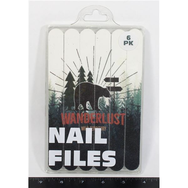 NEW 6 PACK OF NAIL FILES IN HOLDER