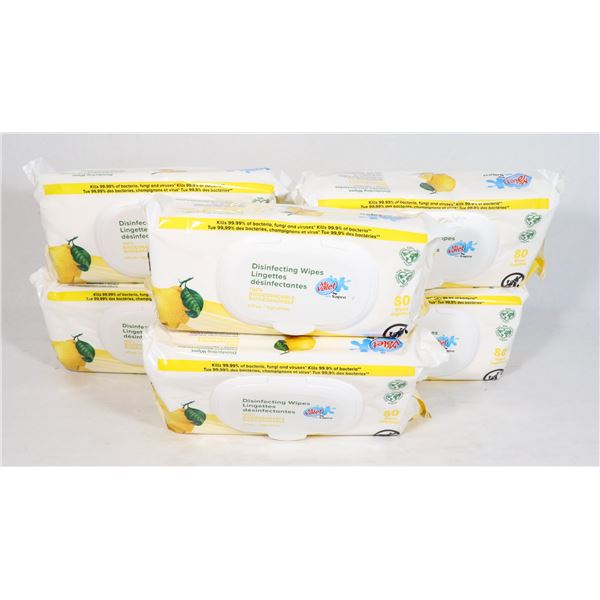 6 PACKS OF MR. VALET LEMON SCENTED CLEANING WIPES