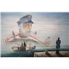 Image 2 : LARGE ORIGINAL CANVAS PAINTING NAUTICAL SEA CAPTAIN